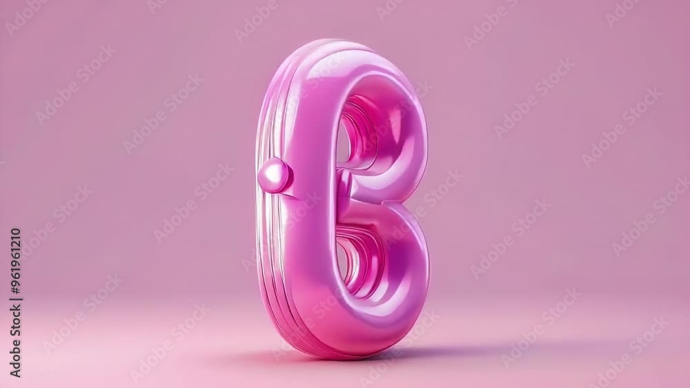 Glossy Pink 3D Letter B Animation on Pink Background - Abstract Background Loop Glossy Pink 3D Letter B Animation on Pink Background - Abstract Background Loop