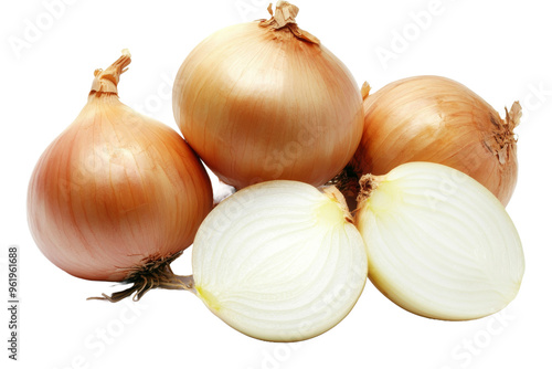 onions on a white background