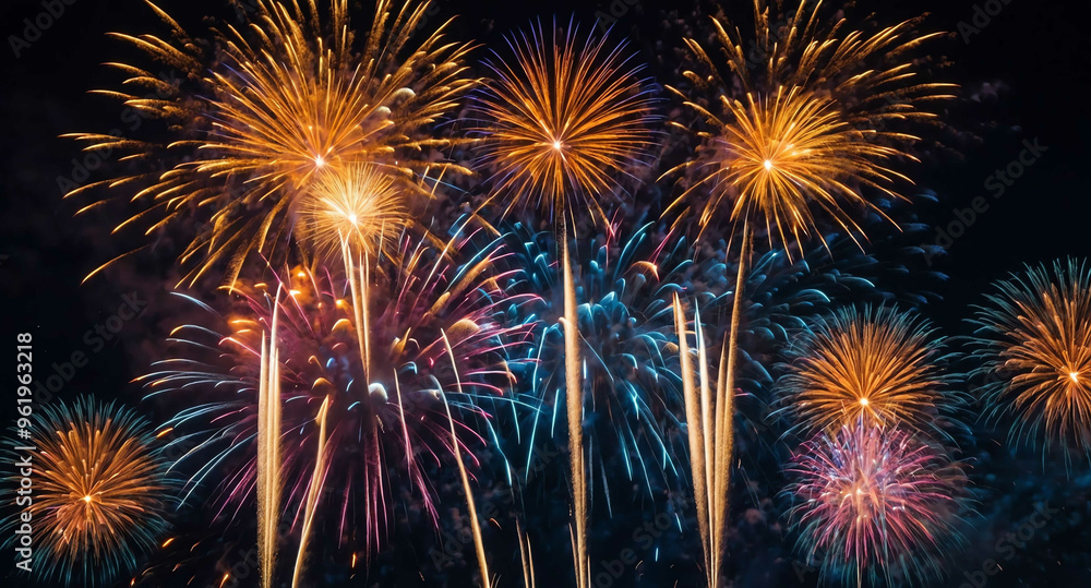 Fireworks bursting with glowing lights abstract background Fireworks bursting with glowing lights abstract background