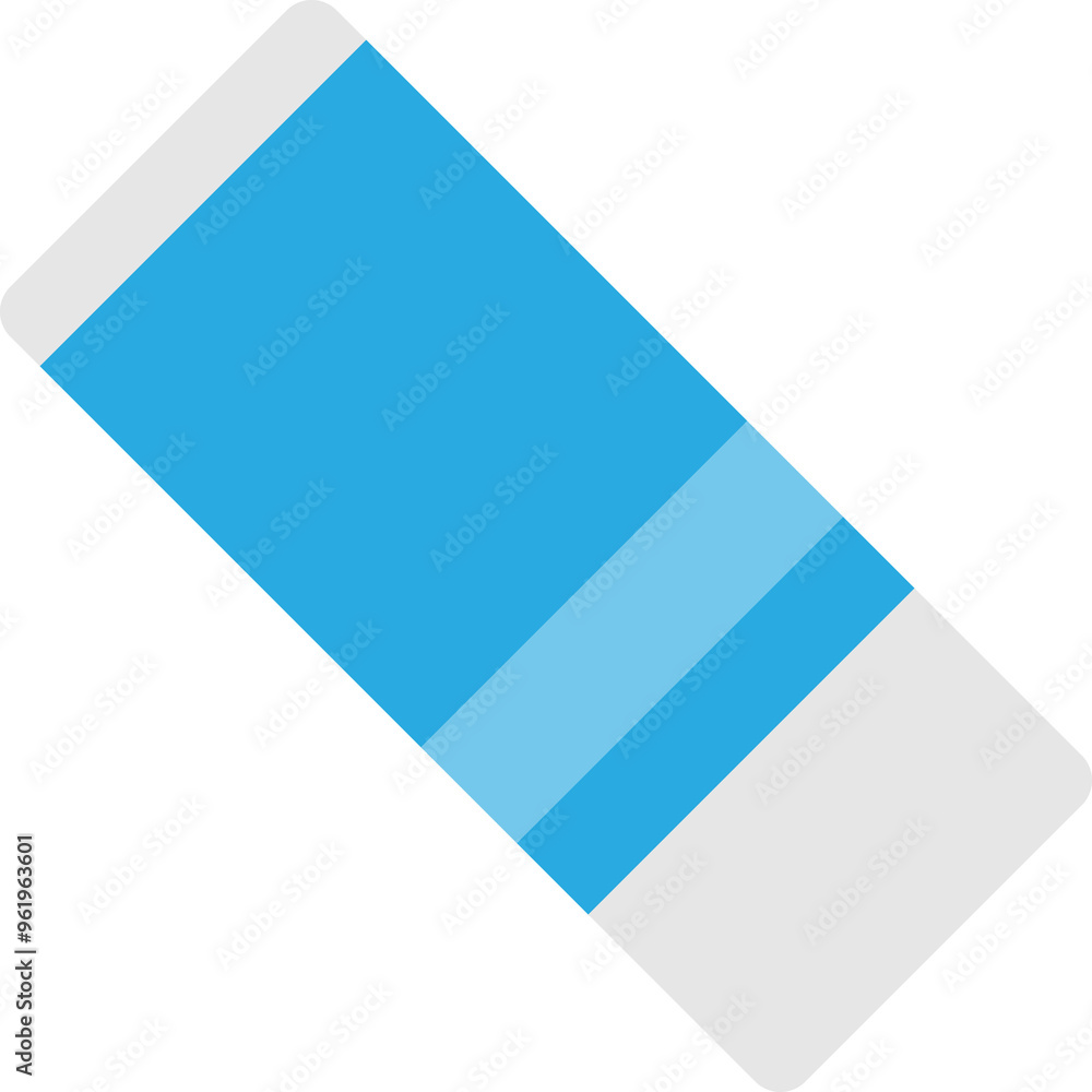 Blue and white eraser icon representing correction or editing. The simple flat design showcases an eraser used for educational or office-related purposes, often associated with learning or writing.
Blue and white eraser icon representing correction or editing. The simple flat design showcases an eraser used for educational or office-related purposes, often associated with learning or writing.