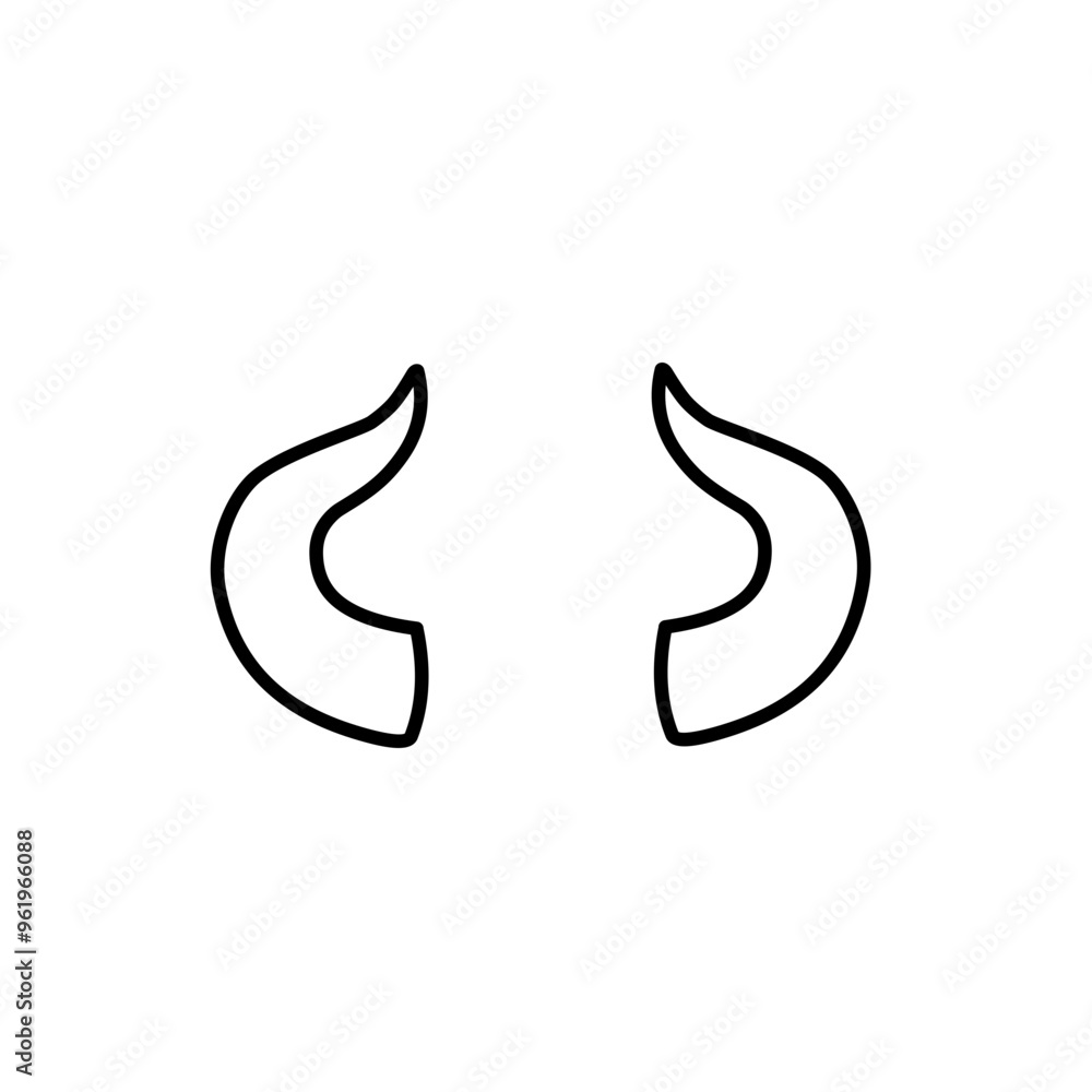 Naklejka premium outline devil horn