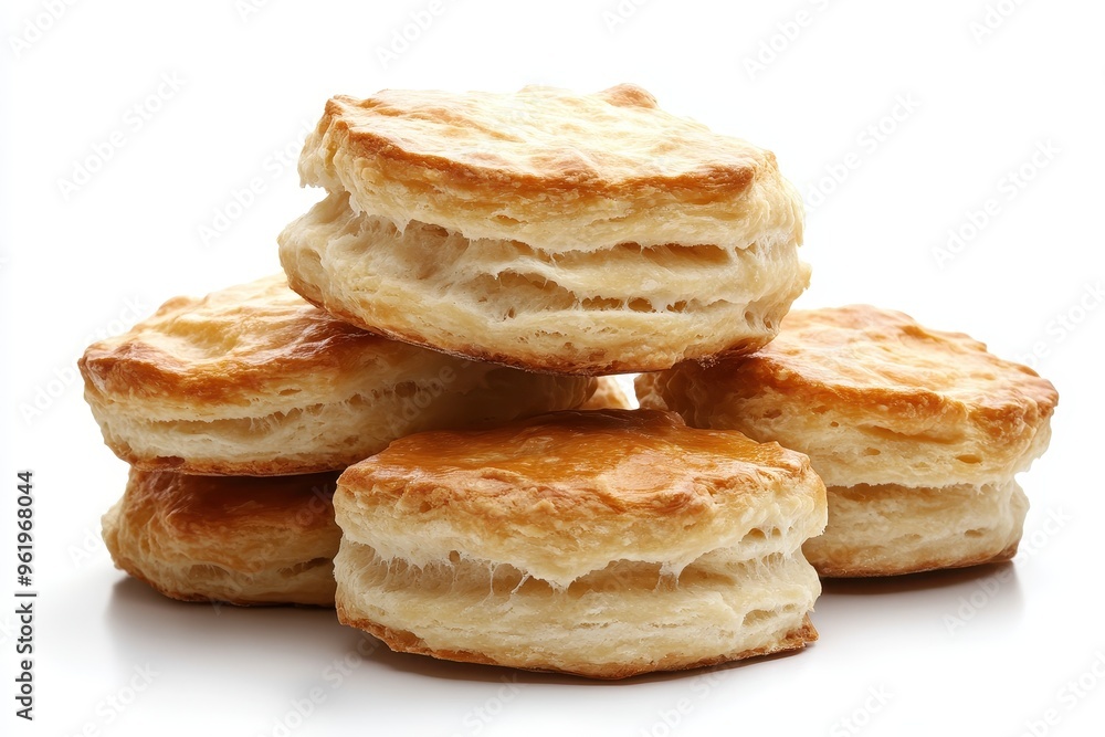 White background with buttermilk biscuits White background with buttermilk biscuits