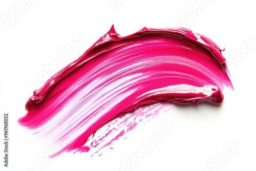 White background isolated lip gloss smudge
