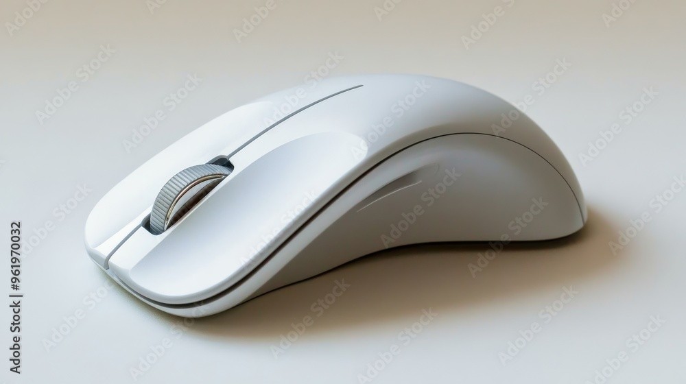 White Wireless Computer Mouse. White Wireless Computer Mouse.