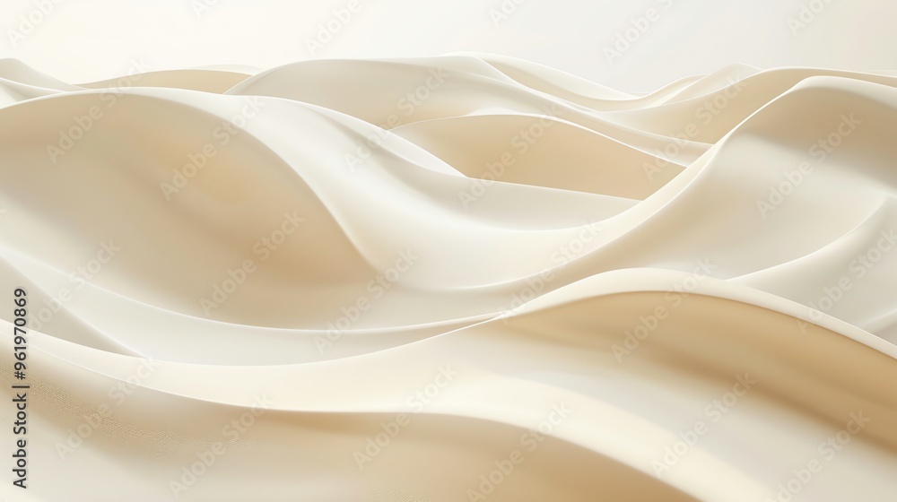 Fototapeta premium A minimalist abstract wave pattern in warm beige color.