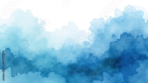 Watercolor border isolated on white, artistic background