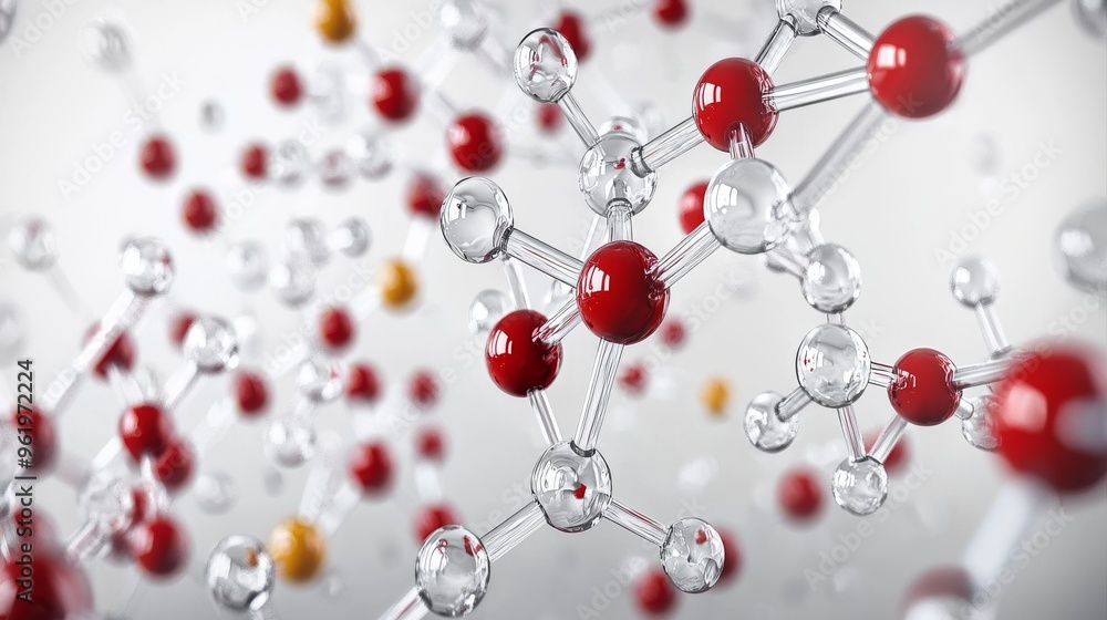 A detailed macro view of molecular structures showcasing interconnected atoms and vibrant colors in a scientific environment. A detailed macro view of molecular structures showcasing interconnected atoms and vibrant colors in a scientific environment.