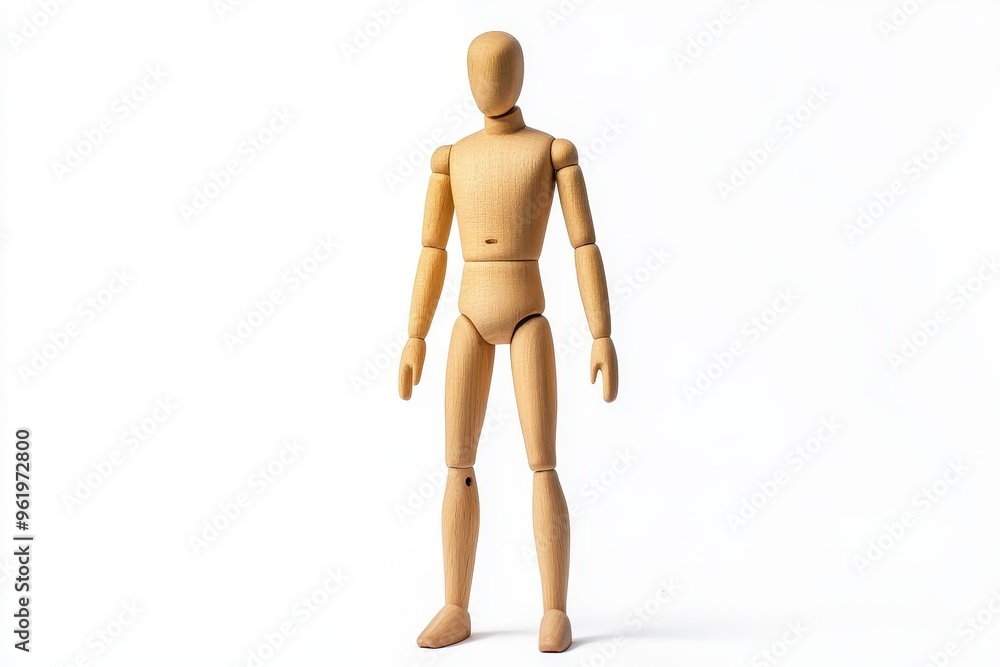 Wooden mannequin isolated on white background Wooden mannequin isolated on white background