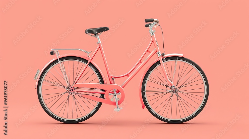 Fototapeta premium A pink bicycle on a pink background.