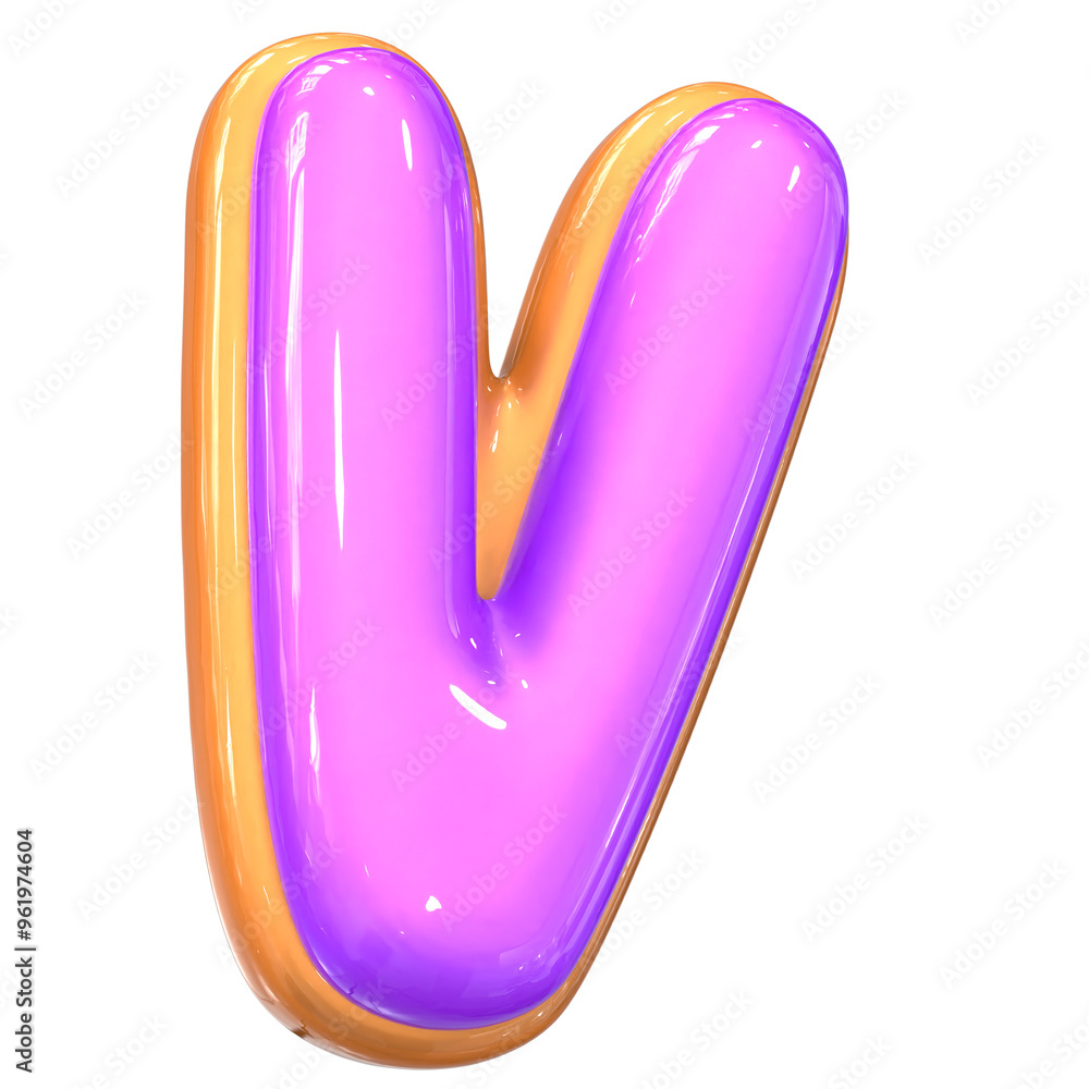 V Letter 3D Render V Letter 3D Render