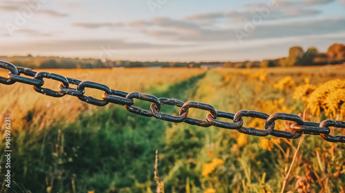 breaking a metal chain, symbolizing liberation and overcoming obstacles. The blurred background emphasizes the focus on personal strength and breaking free from constraints