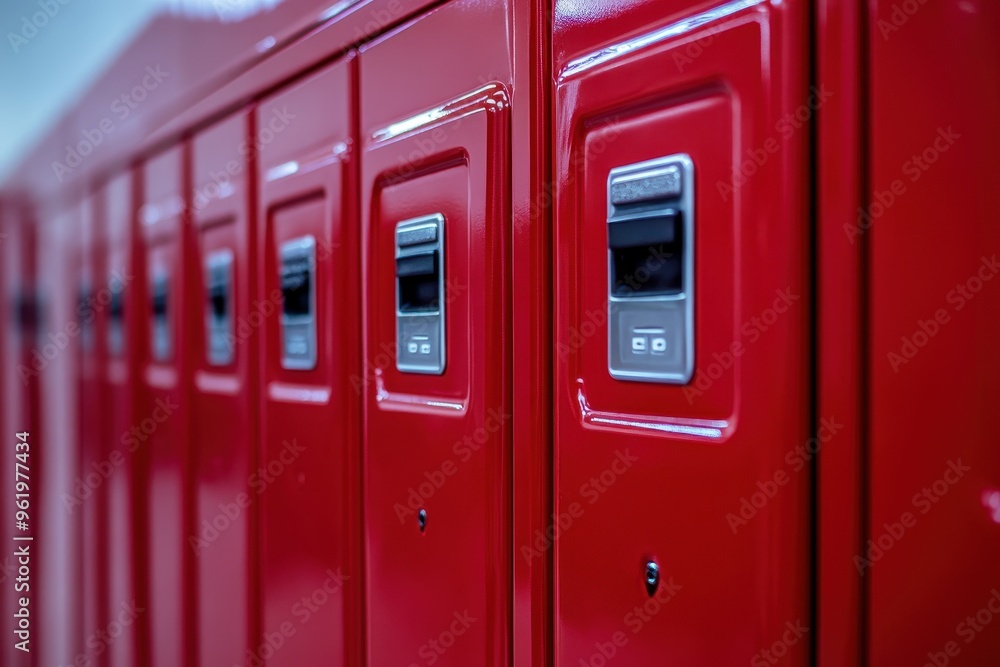 zoom in on red school lockers zoom in on red school lockers