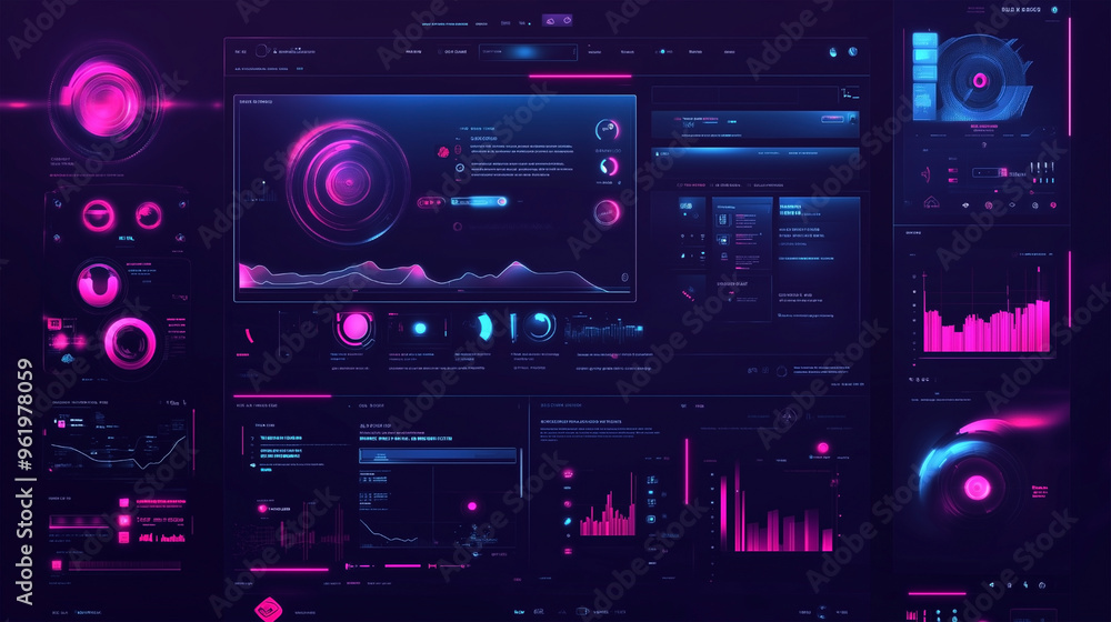 Fototapeta premium Futuristic Data Dashboard Interface