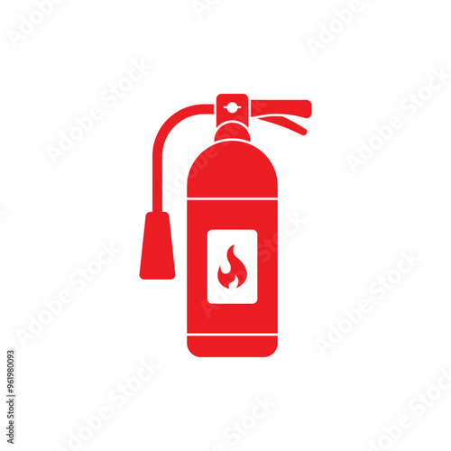 Fire extinguisher vector icon on white background photo