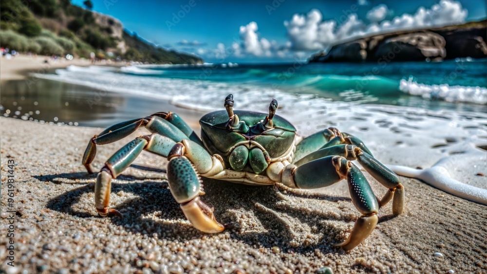 a crab on the beach a crab on the beach