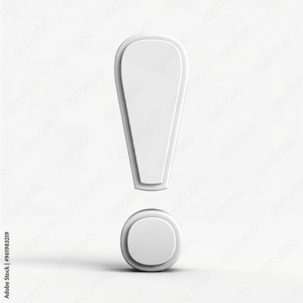 3d exclamation point symbol isolated in white background 3d exclamation point symbol isolated in white background