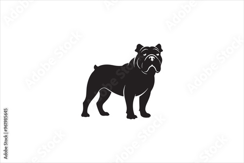 Bulldog silhouette vector isolated. Bulldog Vector set. Bulldog vesctor illustration.