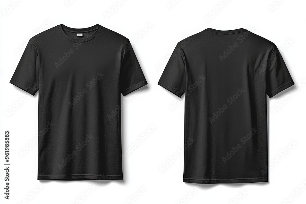 Black Tshirt Mockup Front and Back Isolated created with Generative AI Black Tshirt Mockup Front and Back Isolated created with Generative AI