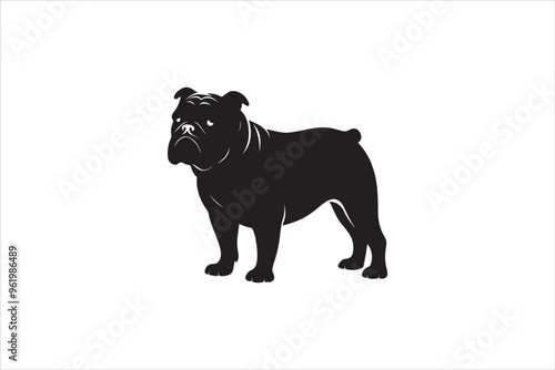 Bulldog silhouette vector isolated. Bulldog Vector set. Bulldog vesctor illustration.