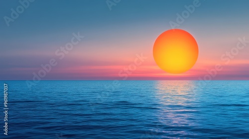 Sunset Over the Ocean.