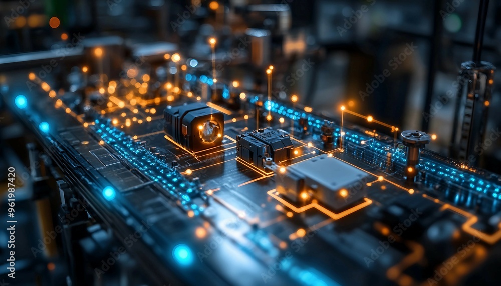 BPM Integration in a Digital Ecosystem, digital cityscape with various skyscrapers representing different business functions, BPM Integration in a Digital Ecosystem, digital cityscape with various skyscrapers representing different business functions,