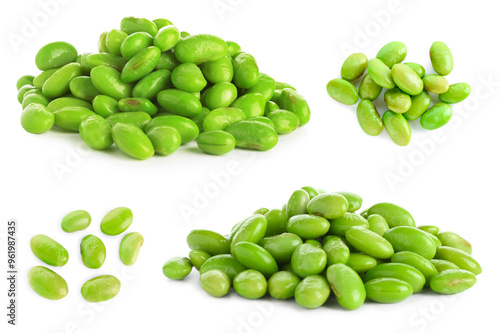 Wallpaper Mural Fresh green soy beans isolated on white Torontodigital.ca