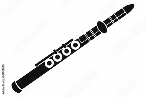  Flute Icon Black Silhouette.flute icon, black silhouette, musical instrument, 