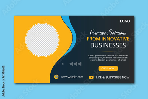 Creative business YouTube video thumbnail or social media web banner and corporate YouTube thumbnail design template