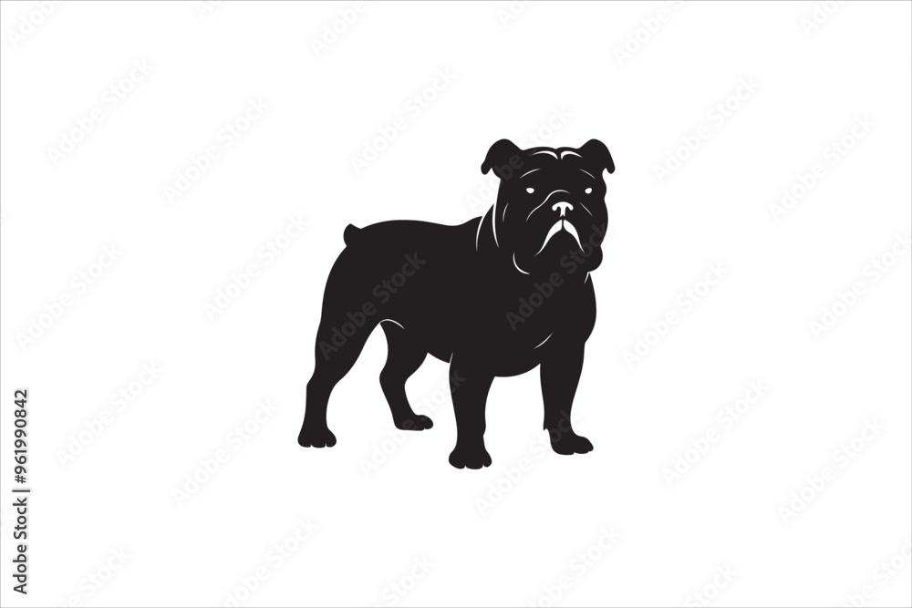 Obraz premium Bulldog silhouette vector isolated. Bulldog Vector set. Bulldog vesctor illustration.