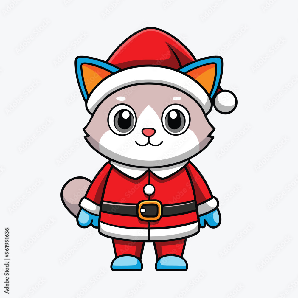 cute christmas animal cat vector illustration cute christmas animal cat vector illustration