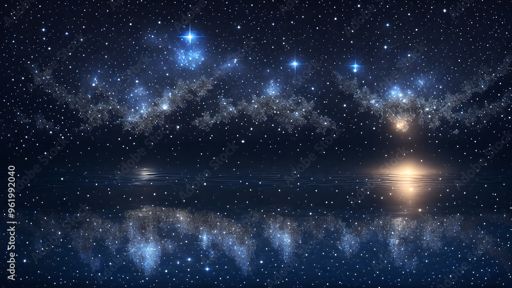 Naklejka premium Glimmering Reflections on Water background 3d wallpaper