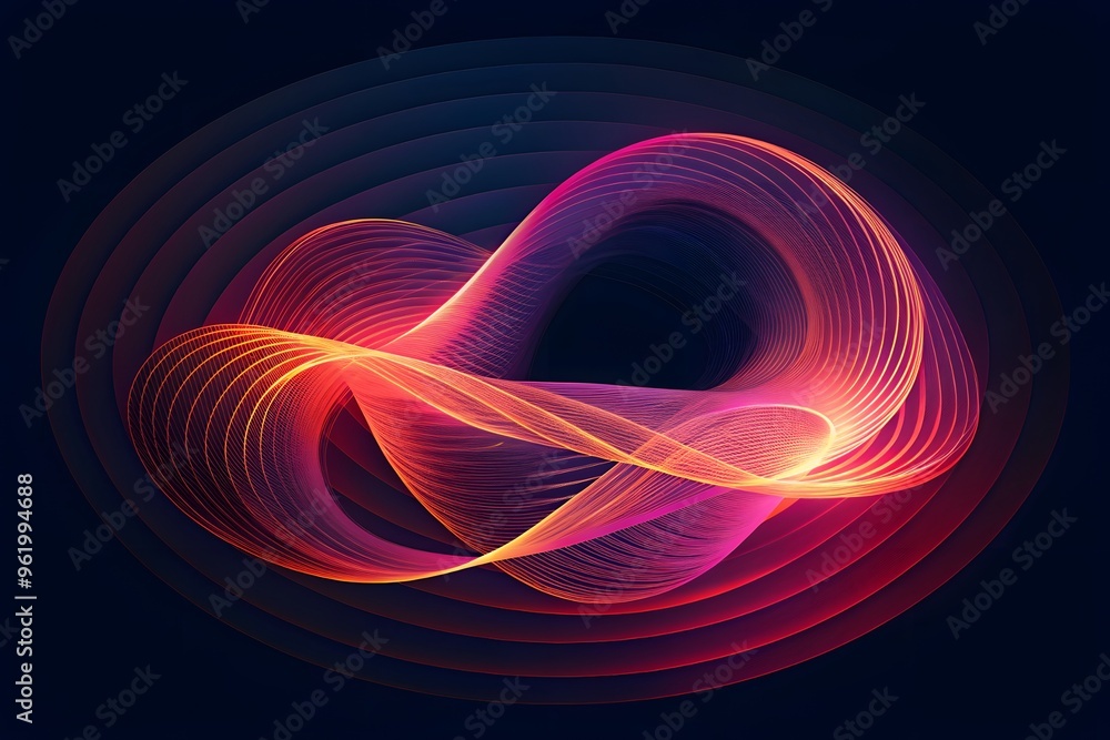 Abstract neon art with twisting lines in shades of pink and orange. Stunning artwork on a black background. abstract modern colorful neon background Abstract neon art with twisting lines in shades of pink and orange. Stunning artwork on a black background. abstract modern colorful neon background