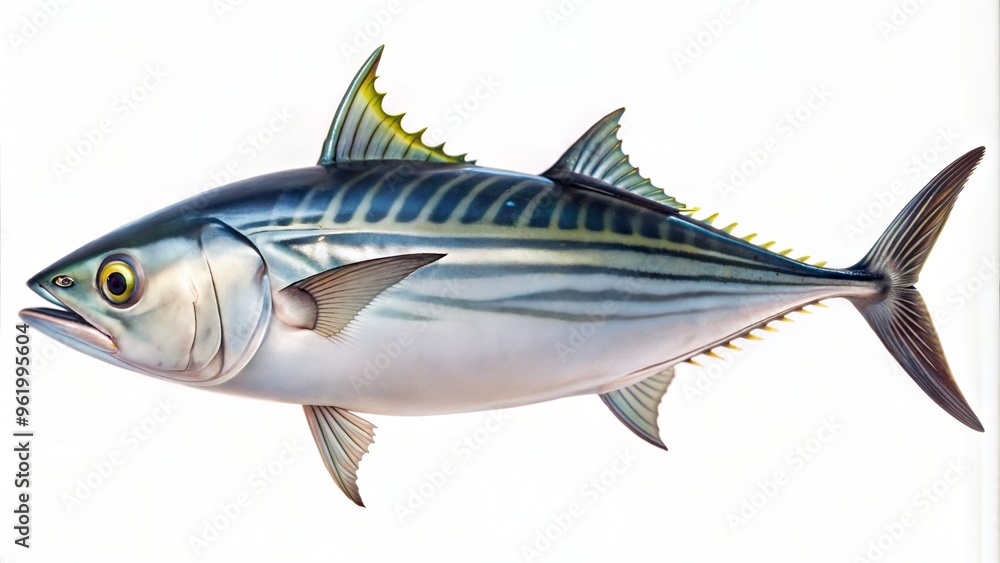 Obraz premium fish atlantic bonito isolated on white background.