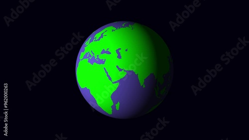 Earth globe spinning animation. seamless looping