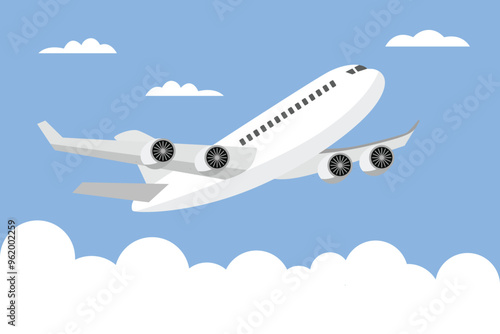 Air plane concept. Colored flat vector illustration isolated.