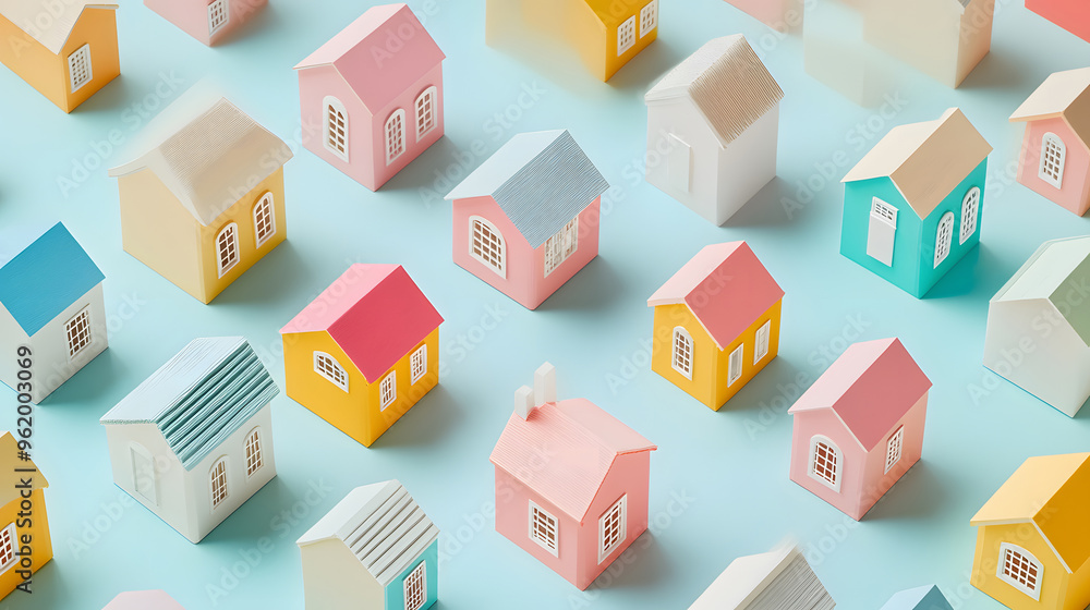 isometric 3d render house pastel color pattern isometric 3d render house pastel color pattern
