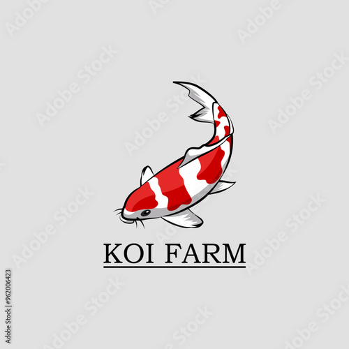 Koi fish logo template. Creative symbol of koi fish. Vector illustration.