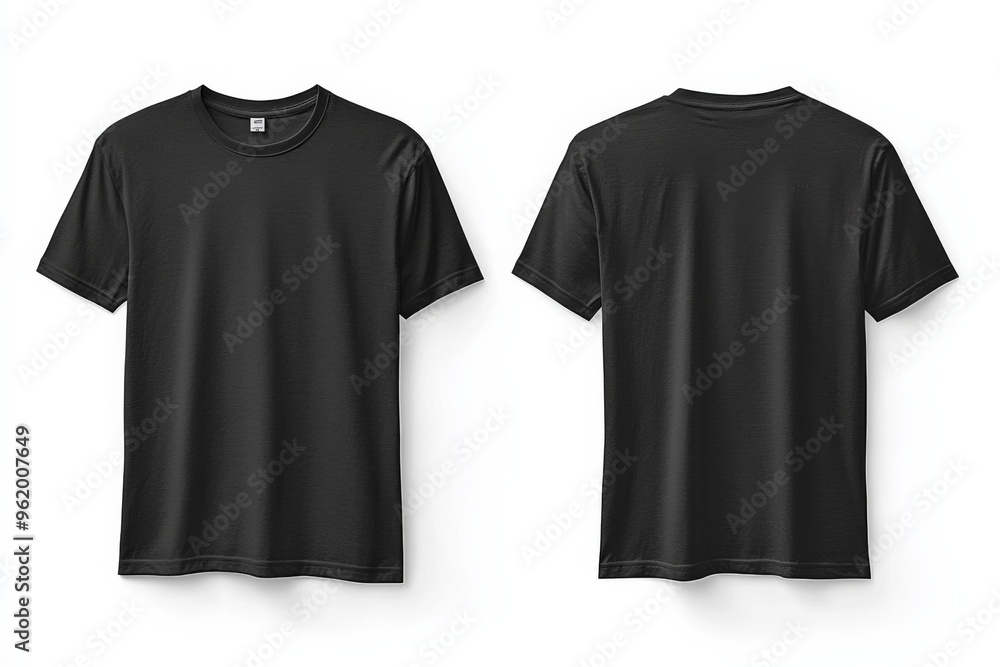 Fototapeta premium Black Tshirt Mockup Front and Back Isolated created with Generative AI