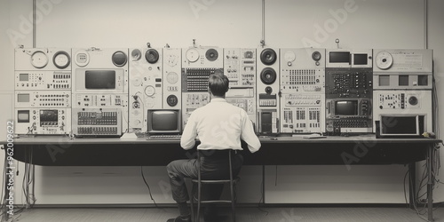 Old computers, early days, engineer.