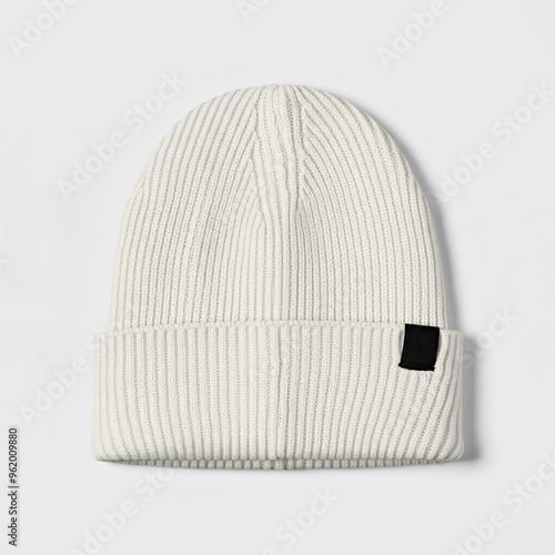 White beanie design mock up copy space isolated in white background