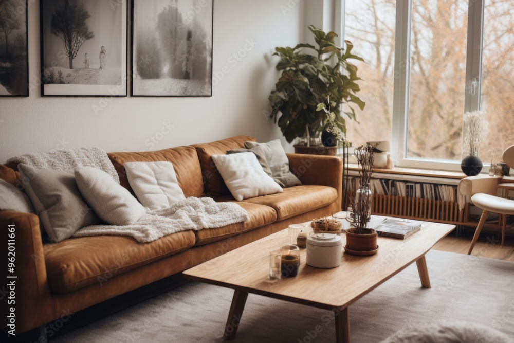 Interior of a nordic living room Interior of a nordic living room