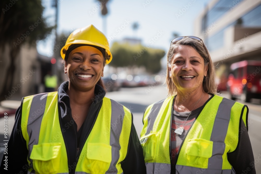 Portrait of a middle aged black female sanitation worker Portrait of a middle aged black female sanitation worker