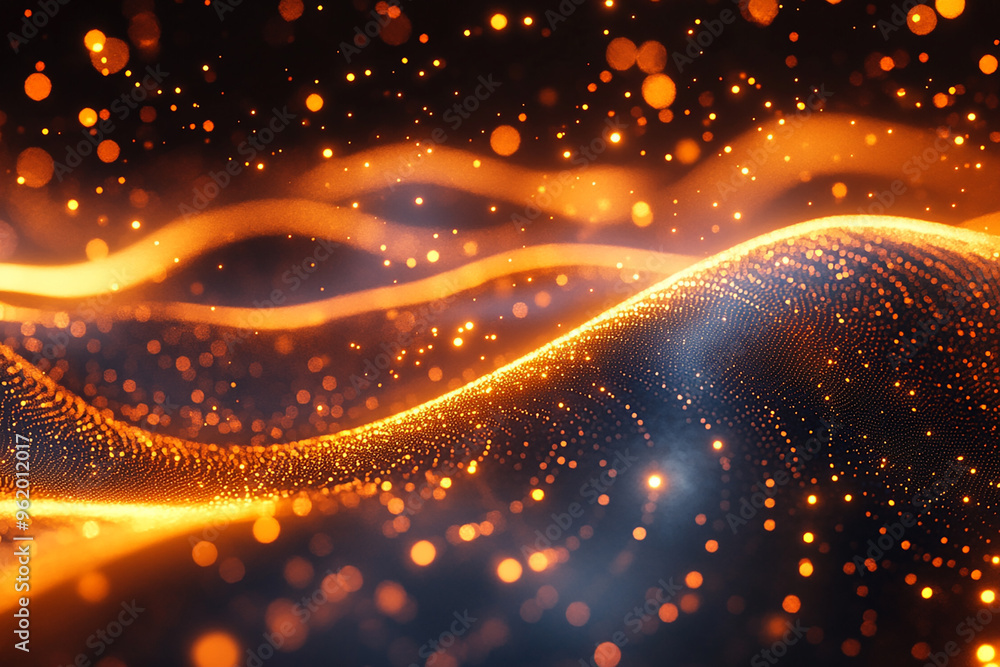 Obraz premium Abstract wave particle technology background