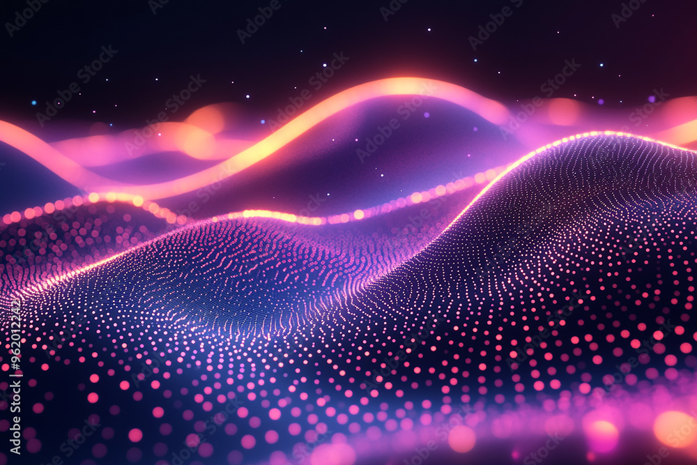 Abstract wave particle technology background Abstract wave particle technology background