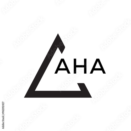 AHA letter logo. best beauty icon for parlor and saloon yellow image on black background. AHA Monogram logo design for entrepreneur and business. 