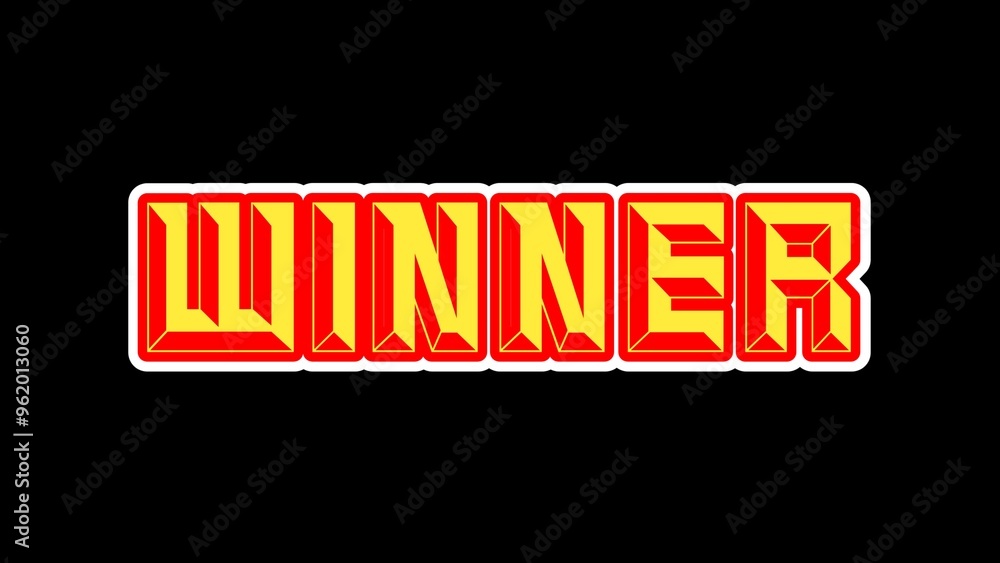 Winner word made from realistic yellow red isolated on white background. 3d illustration Winner word made from realistic yellow red isolated on white background. 3d illustration