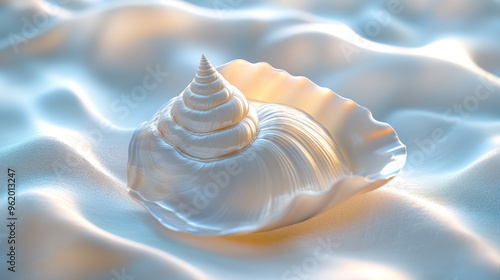 The shell is smooth and shiny, with soft curves. It looks almost magical, like something beautiful and peaceful. photo