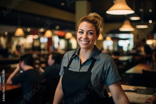 Smiling portrait of a young female barista