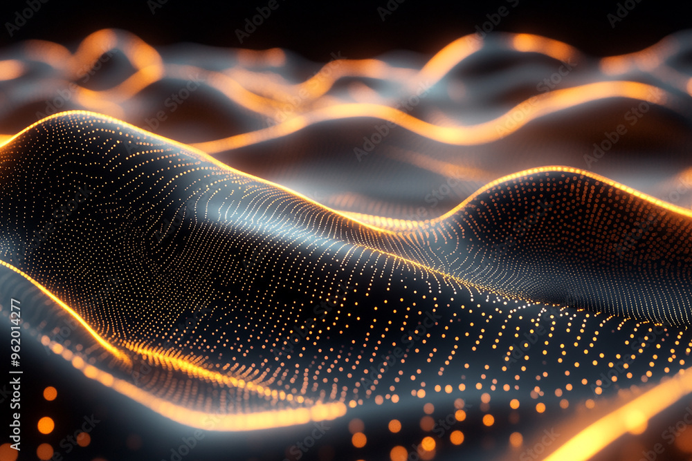 Abstract wave particle technology background Abstract wave particle technology background