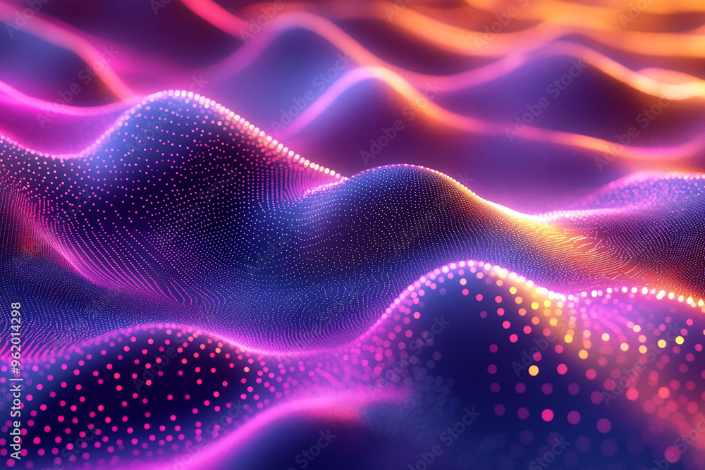 Abstract wave particle technology background Abstract wave particle technology background